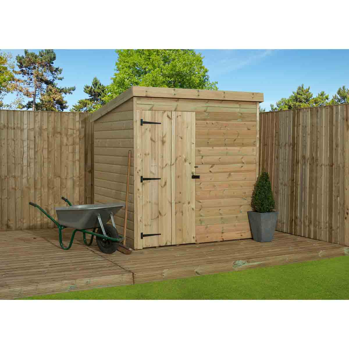 Empire 1000 Pent 7x3ft Wooden Garden Shed Door Le - Image 3