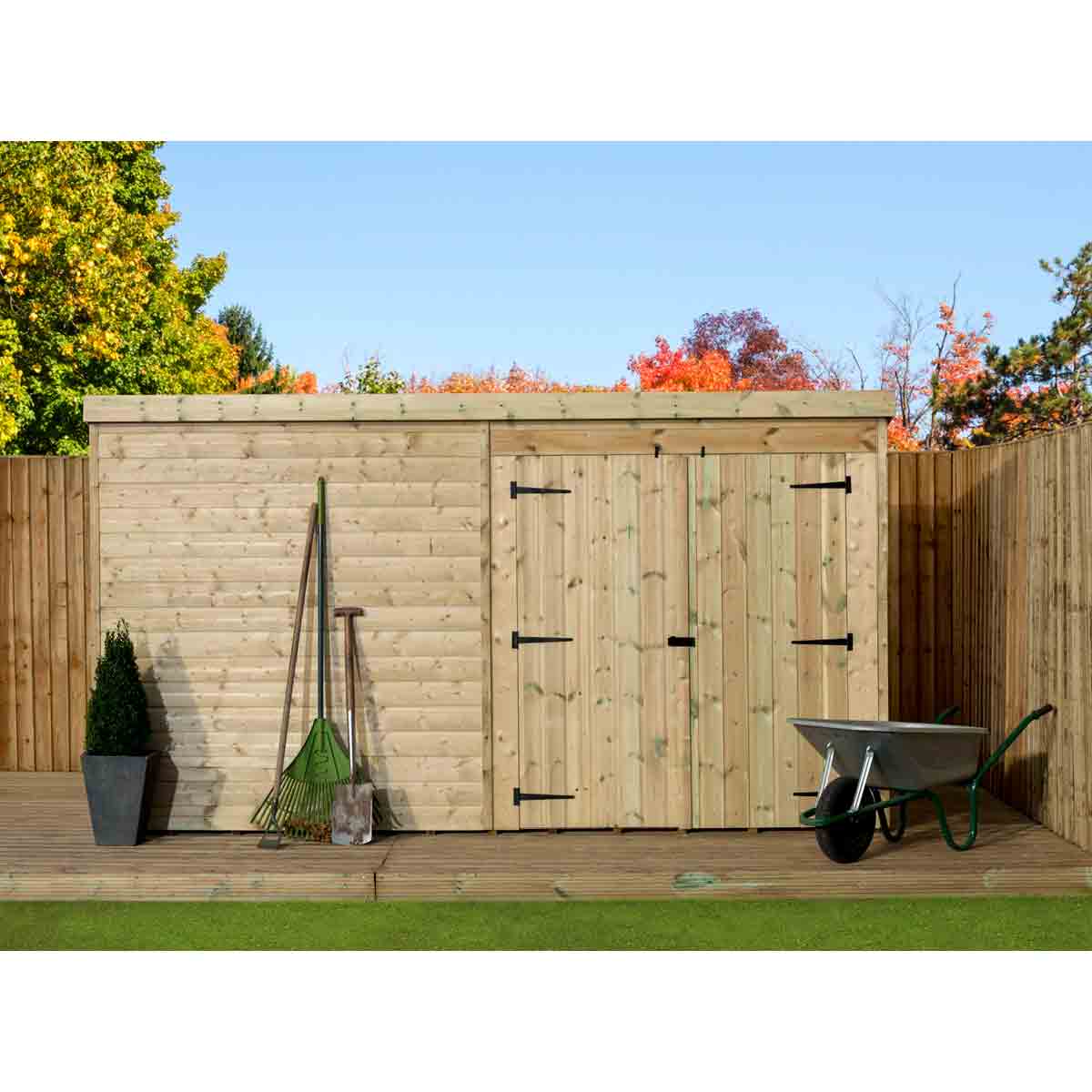 Empire 4000 Pent 14x8ft Wooden Garden Shed Double Door Right - Image 4