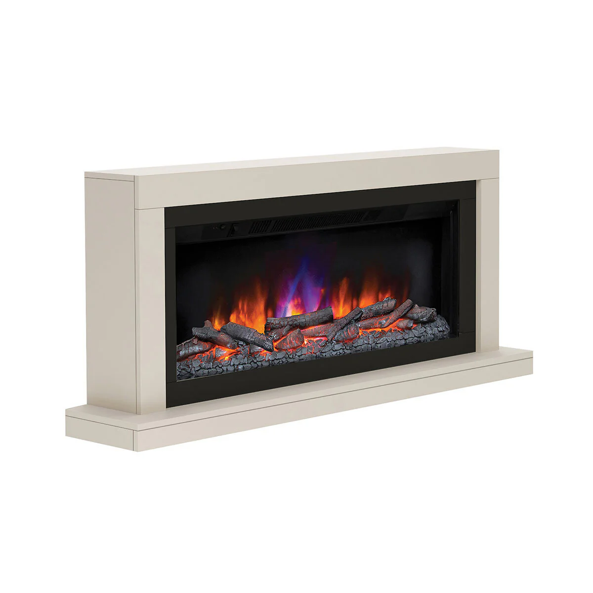 Flare Elyce Grande Wall Mounted Electric Fireplace in Cream, 2kW - Image 3