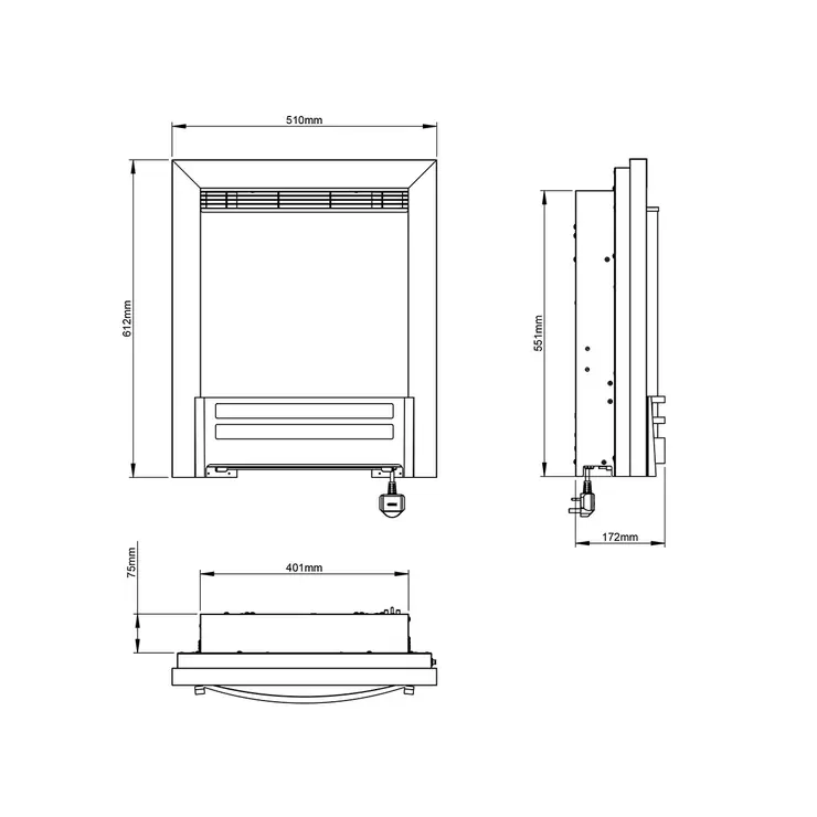 Flare Ember Inset Electric Fire in Chrome, 2kW - Image 2