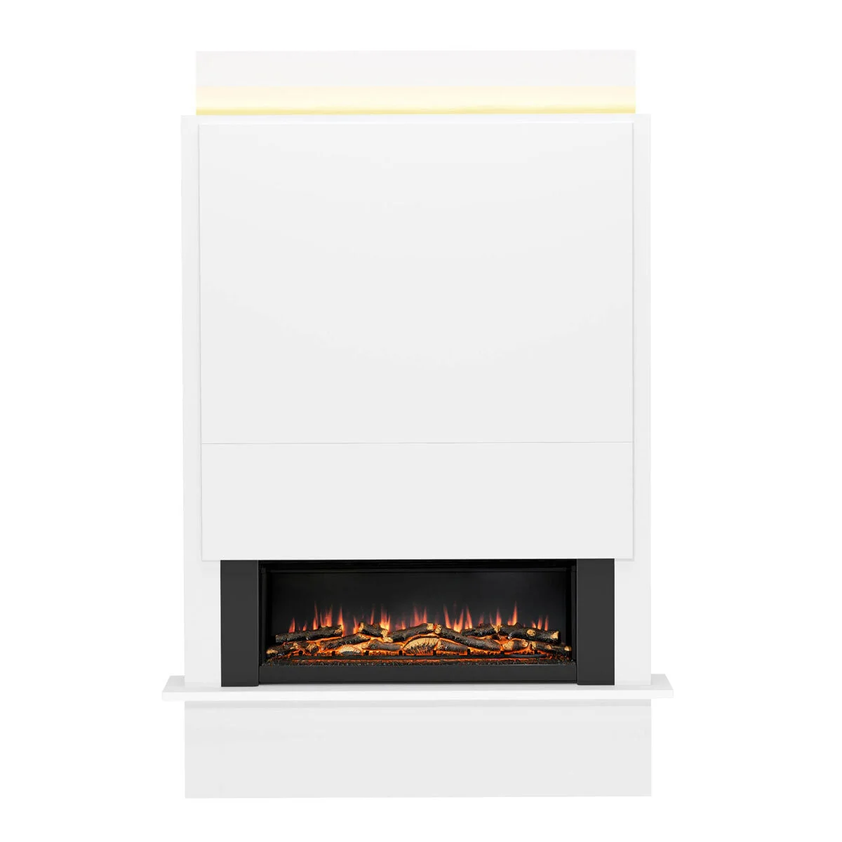 Flare Oxton Wall Mounted Chimney Breast Fireplace Suite in White, 2kW - Image 3