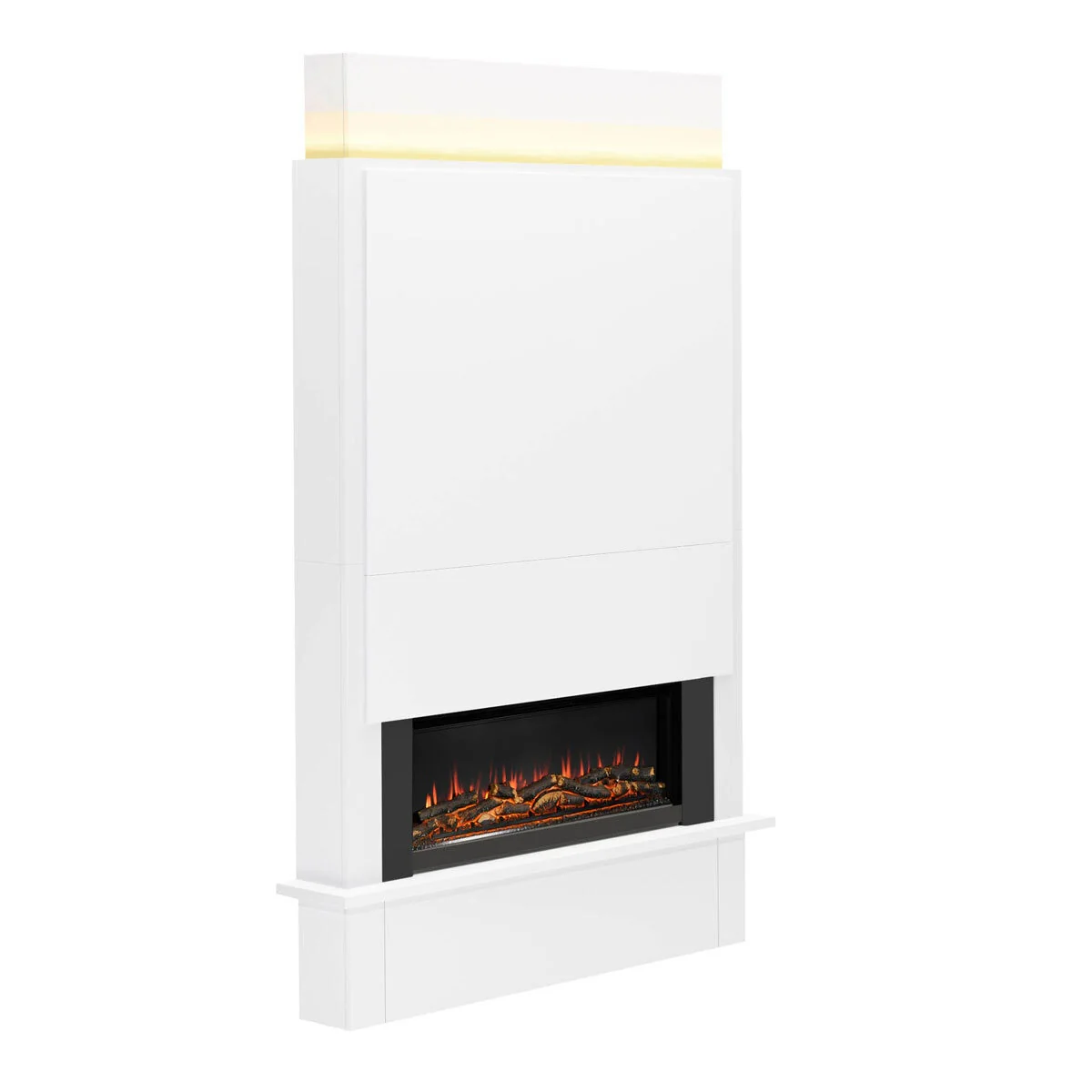 Flare Oxton Wall Mounted Chimney Breast Fireplace Suite in White, 2kW - Image 4
