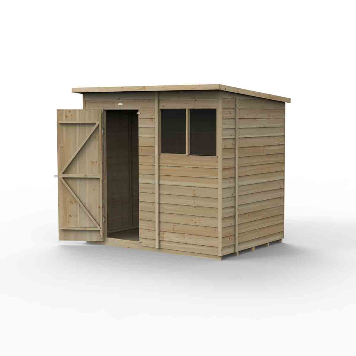 Forest Garden 4LIFE Pent Shed 7x5 - Single Door - 2 Windows - Image 2