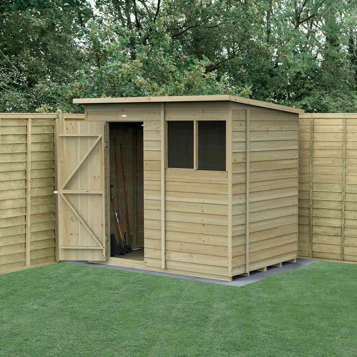 Forest Garden 4LIFE Pent Shed 7x5 - Single Door - 2 Windows - Image 3