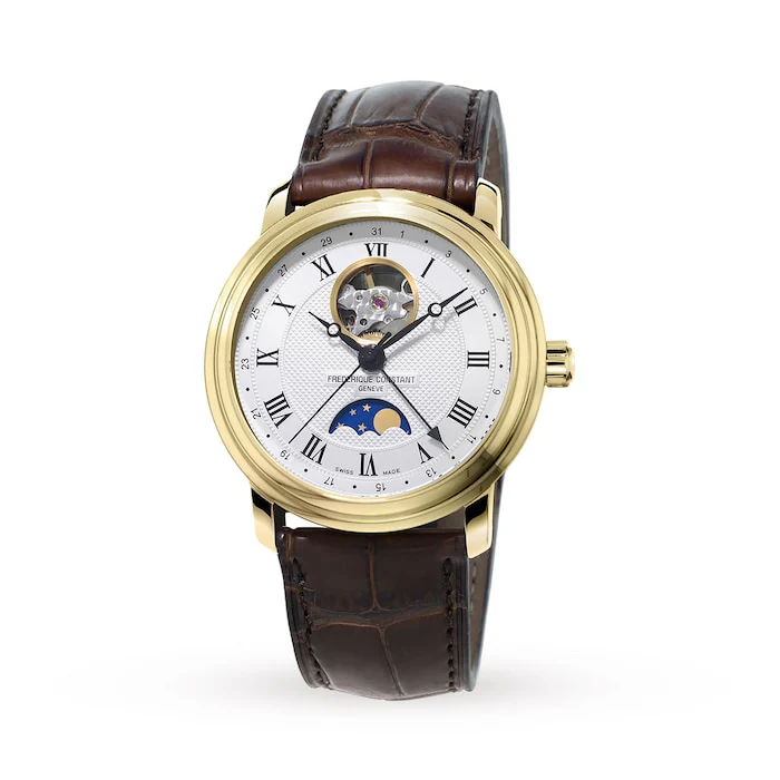 Frederique Constant Automatic 40mm Men’s Watch with White Material Dial, Stainless Steel Case / FC-335MC4P5