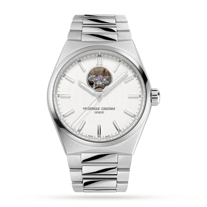 Frederique Constant Automatic 41mm Men’s Watch with White Material Dial, Stainless Steel Case & Bracelet, 50m Water Resistant / FC-310S4NH6B