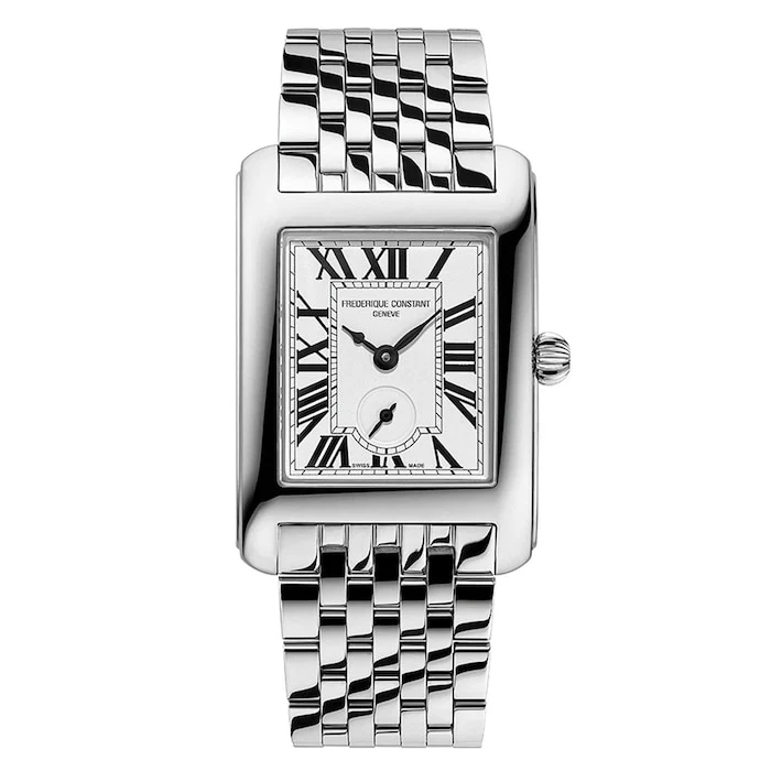 Frederique Constant Classics Carree Small Seconds 36mm X 25mm Ladies Watch Silver Luxury Watch  FC-235S2C6B