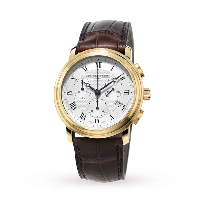 Frederique Constant Quartz 40mm Men’s Watch with White Material Dial, Stainless Steel Case / FC-292MC4P5