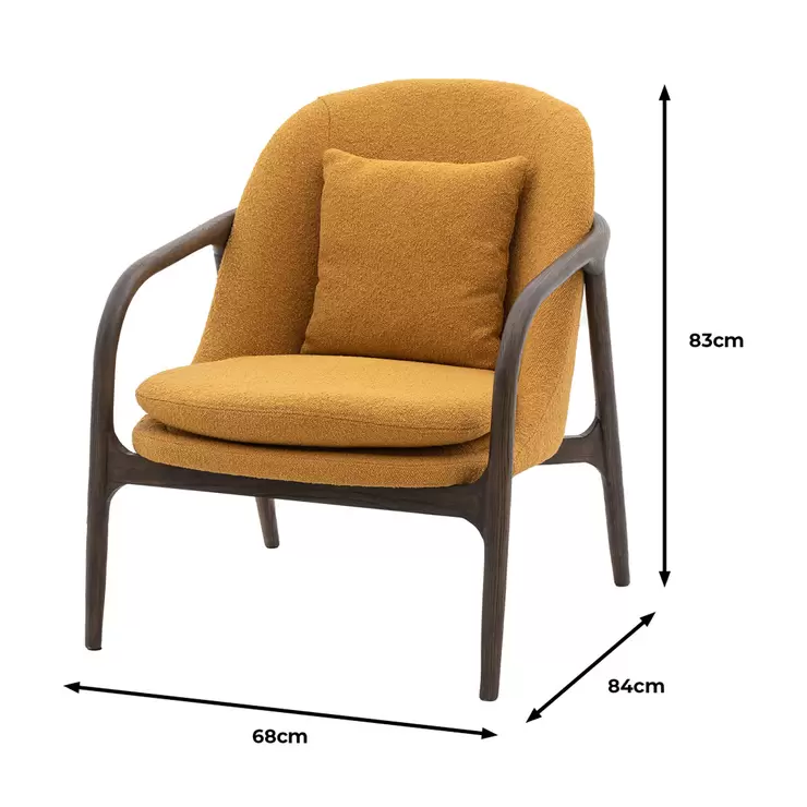 Gallery Allegra Ochre Fabric Armchair - Image 2