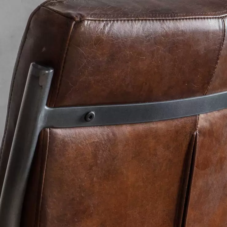 Gallery Capri Brown Leather Cantilever Dining Chair - Image 5