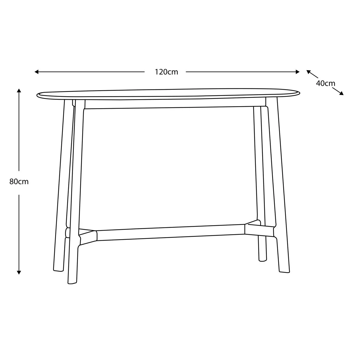 Gallery Getafe Console Table, Oak - Image 2