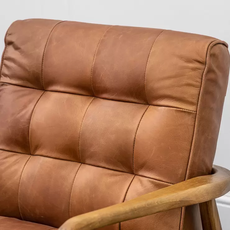 Gallery Humber Vintage Brown Leather Armchair - Image 4