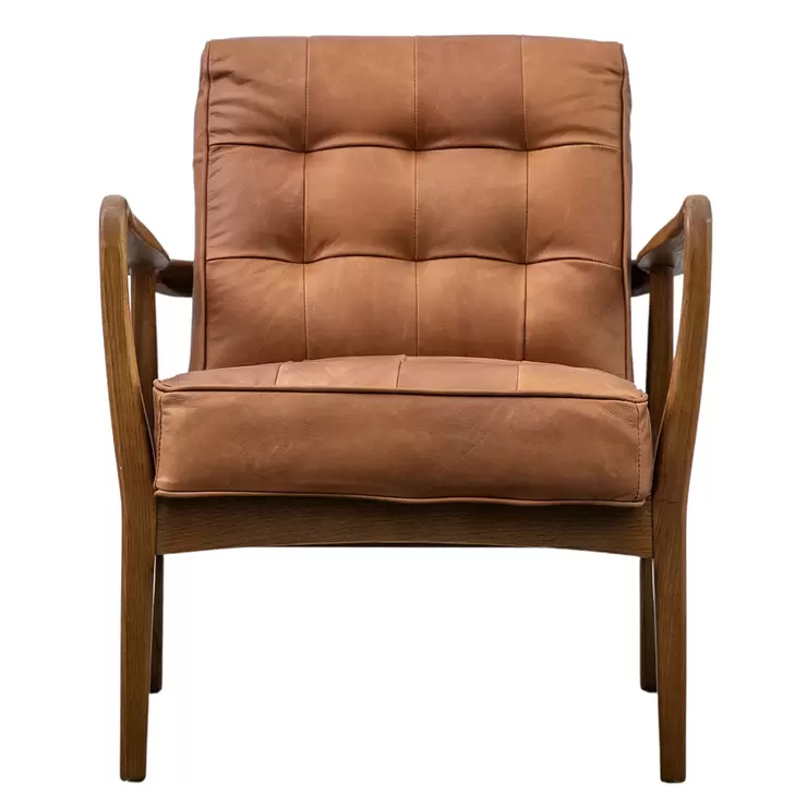 Gallery Humber Vintage Brown Leather Armchair - Image 7