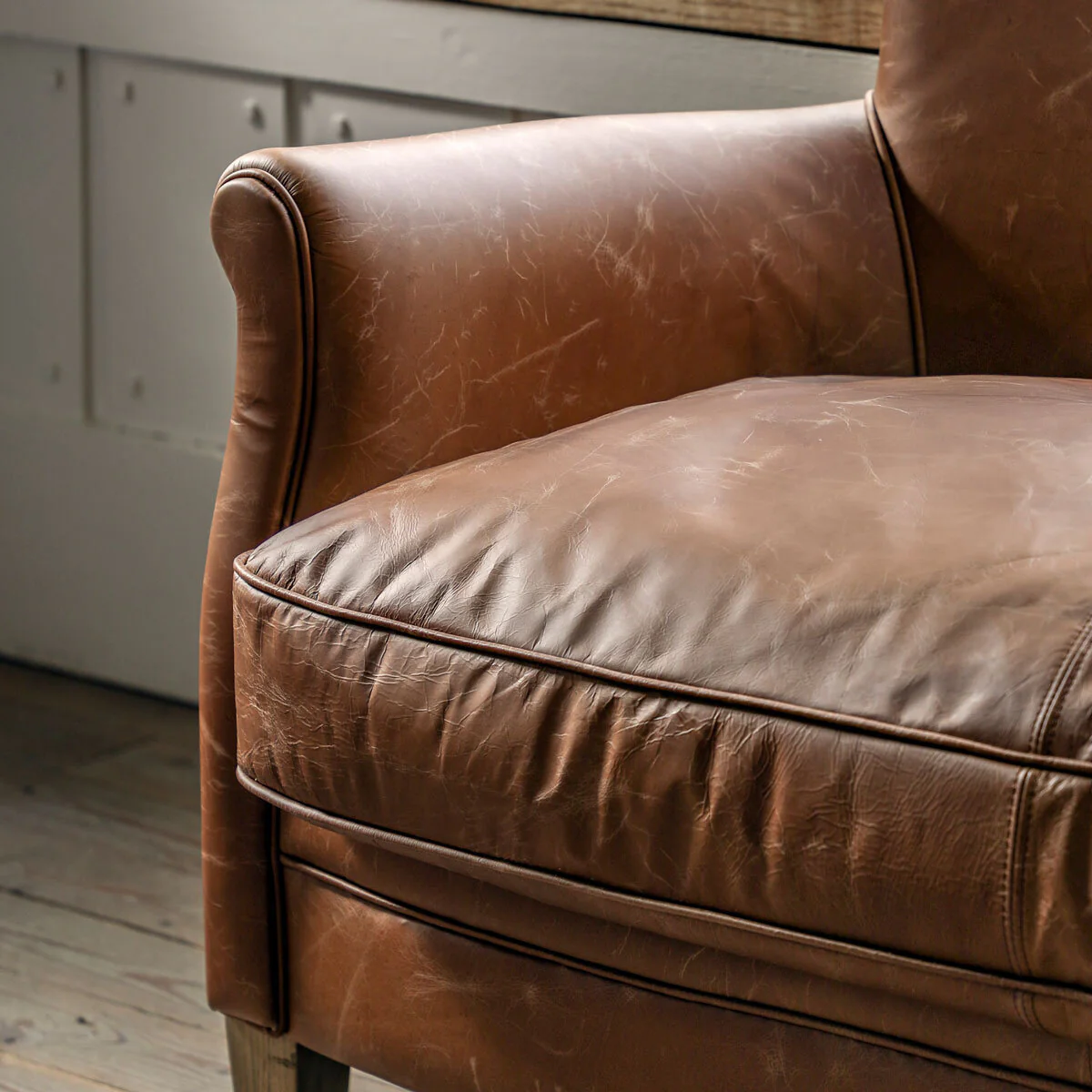 Gallery Mr. Paddington Vintage Brown Leather 2 Seater Sofa - Image 3