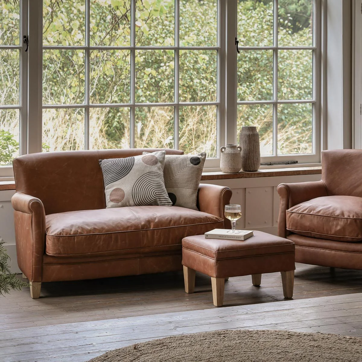 Gallery Mr. Paddington Vintage Brown Leather 2 Seater Sofa - Image 6