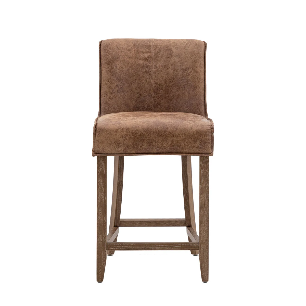 Gallery Tarnby Brown Leather Bar Stool, 2 Pack - Image 3