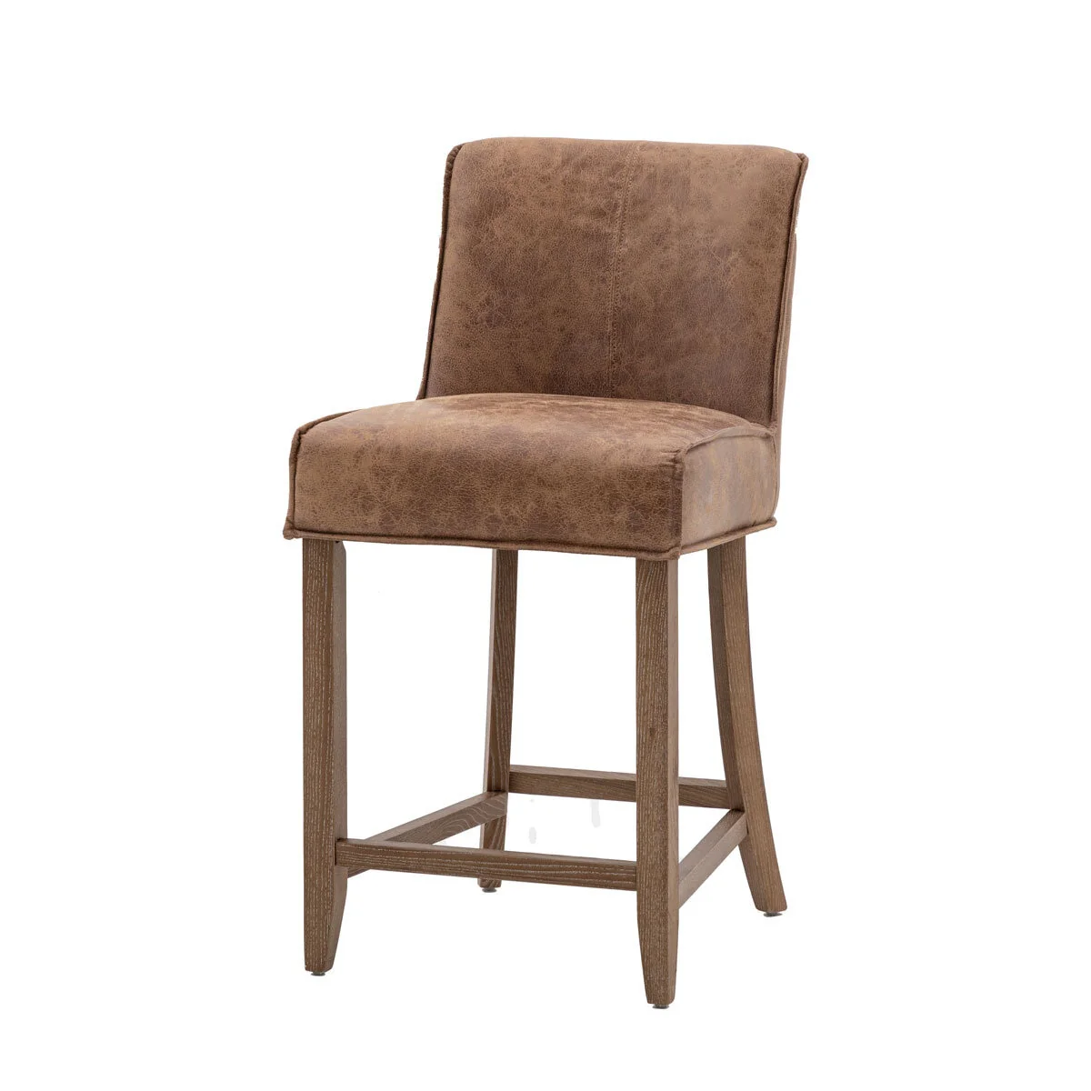 Gallery Tarnby Brown Leather Bar Stool, 2 Pack - Image 4