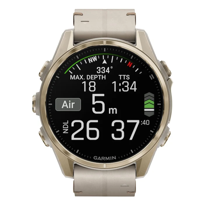 Garmin 43mm Men’s Watch with Digital Screen Material Dial, Stainless Steel Case, 100m Water Resistant / 010-02903-40