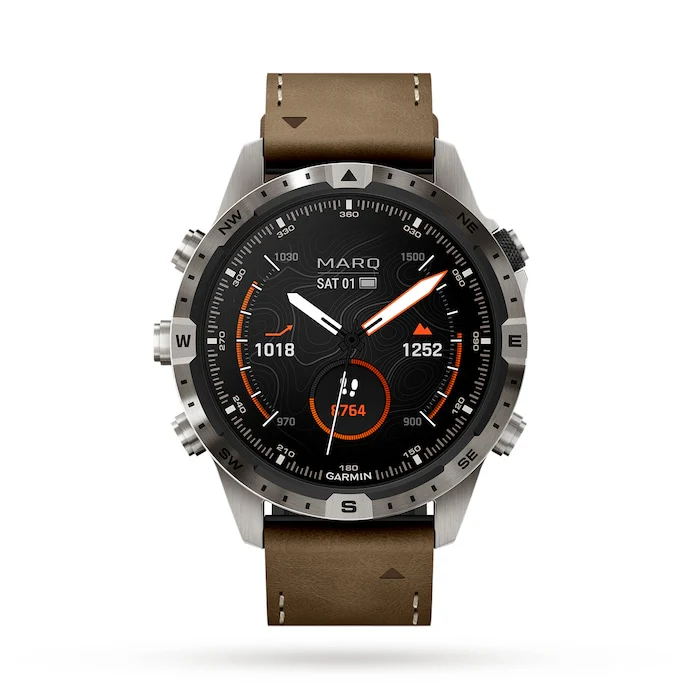 Garmin 46mm Men’s Watch with Digital Screen Material Dial, Titanium Case, 100m Water Resistant / 010-02648-31