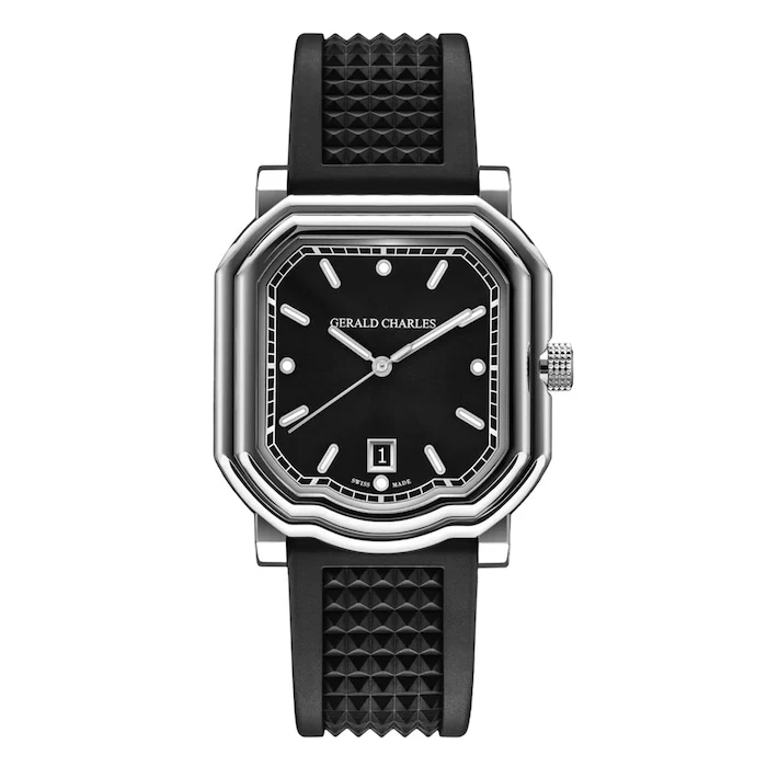 Gerald Charles Automatic 39mm Men’s Watch with Black Material Dial, Stainless Steel Case, 100m Water Resistant / GC2.0-A-00