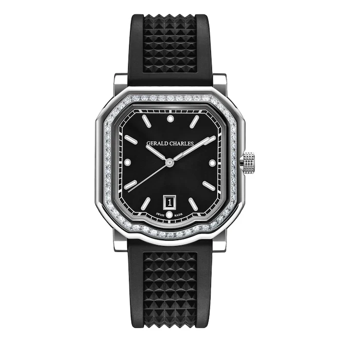 Gerald Charles Automatic 39mm Men’s Watch with Black Material Dial, Stainless Steel Case, 100m Water Resistant / GC2.0-A-DIA-00