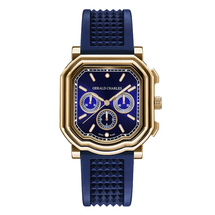 Gerald Charles Automatic 39mm Men’s Watch with Blue Material Dial, Gold Case, 100m Water Resistant / GC3.0-RG-01