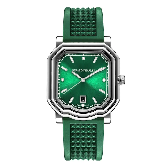 Gerald Charles Automatic 39mm Men’s Watch with Green Material Dial, Stainless Steel Case, 100m Water Resistant / GC2.0-A-02