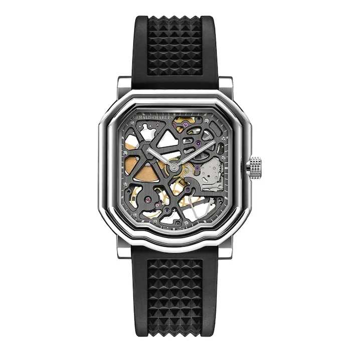 Gerald Charles Automatic 39mm Men’s Watch with Skeleton Material Dial, Stainless Steel Case, 100m Water Resistant / GC8.0-SQ-A-00