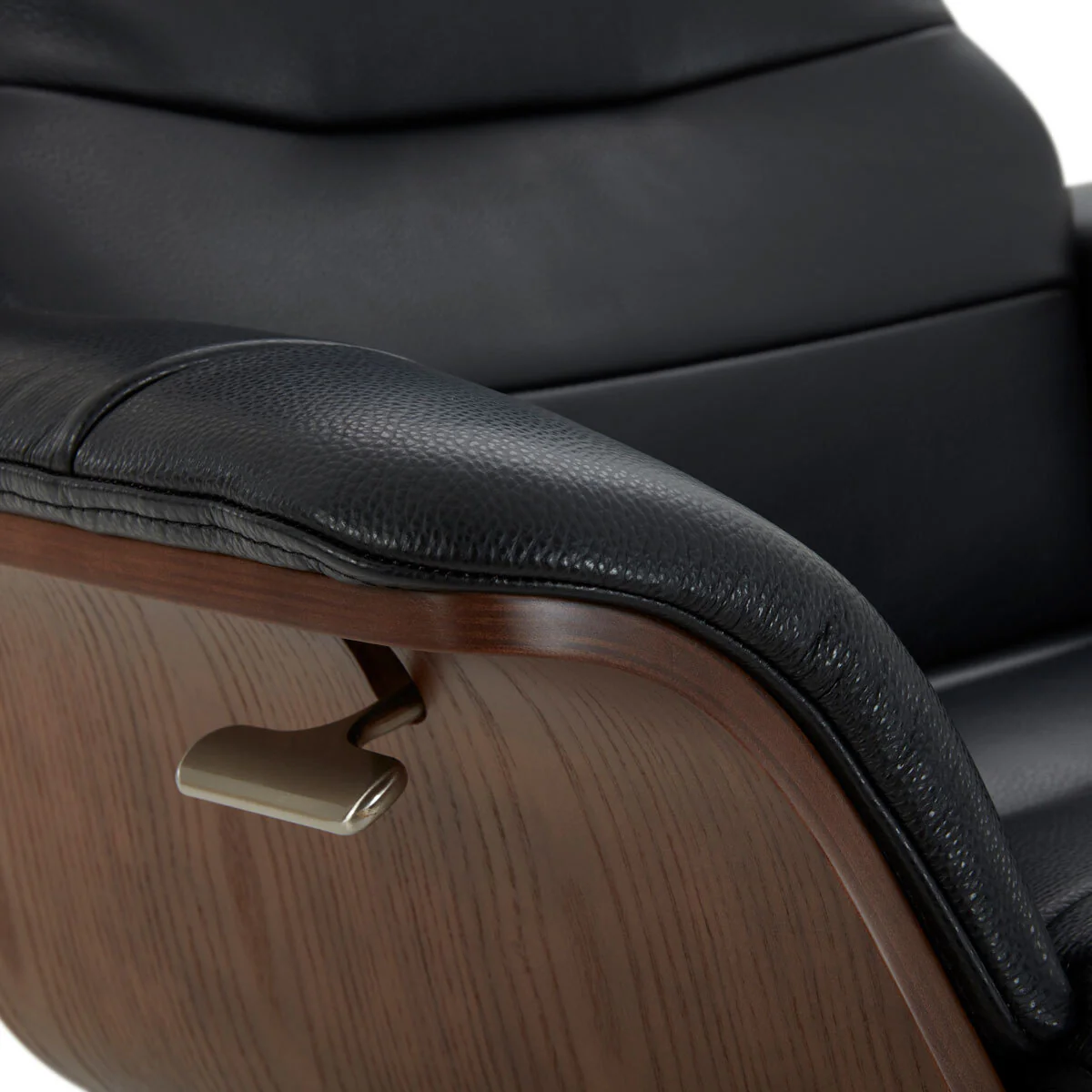 Gilman Creek Karma Black Top Grain Leather Swivel Chair with Ottoman - Image 6