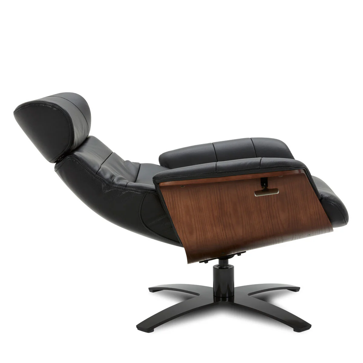 Gilman Creek Karma Black Top Grain Leather Swivel Chair with Ottoman - Image 8