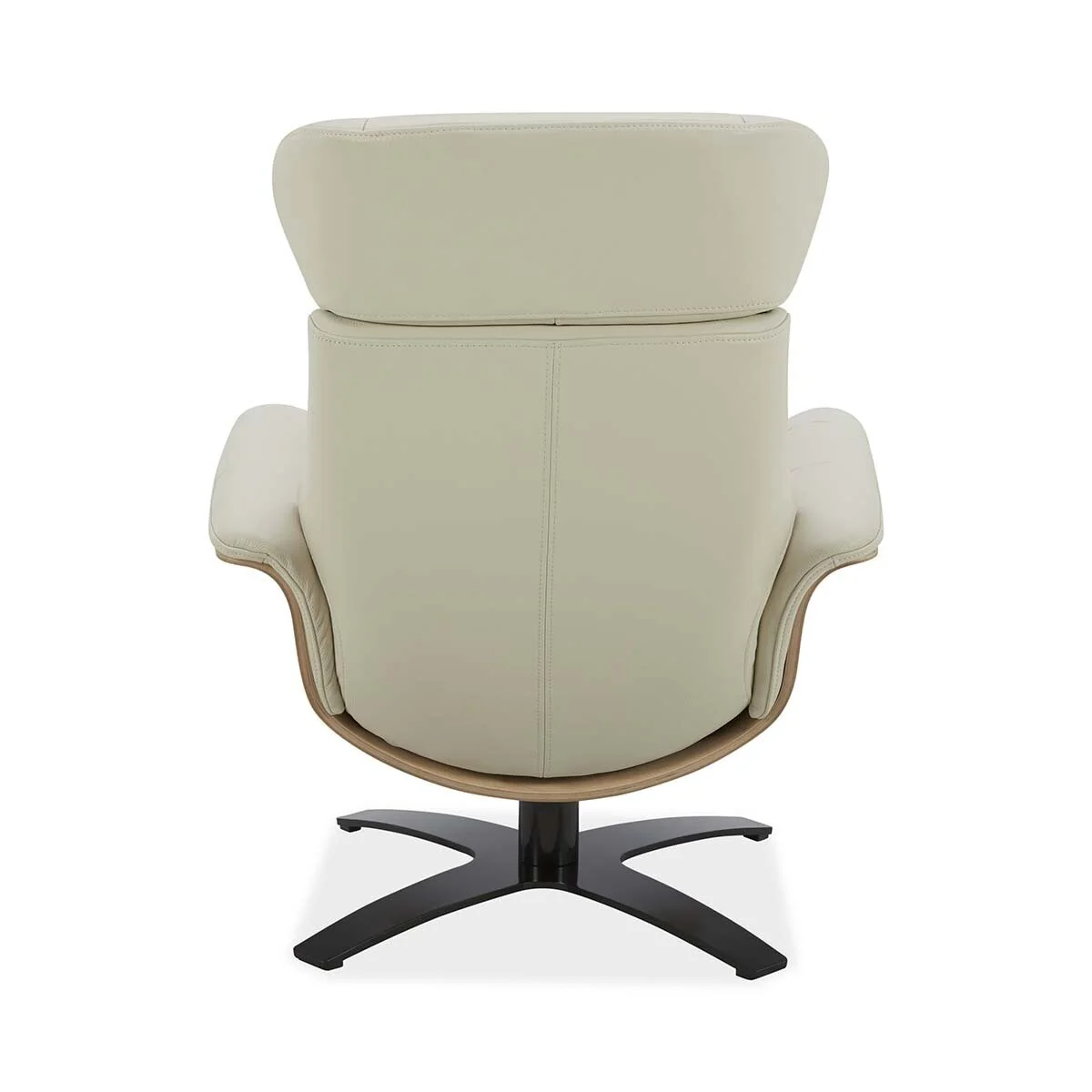 Gilman Creek Karma Cream Top Grain Leather Swivel Chair with Ottoman - Image 5