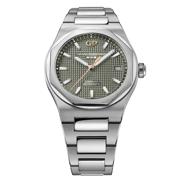 Girard Perregaux Automatic 38mm Men’s Watch with Green Material Dial, Stainless Steel Case & Bracelet, 100m Water Resistant / 81005-11-3407-1CM