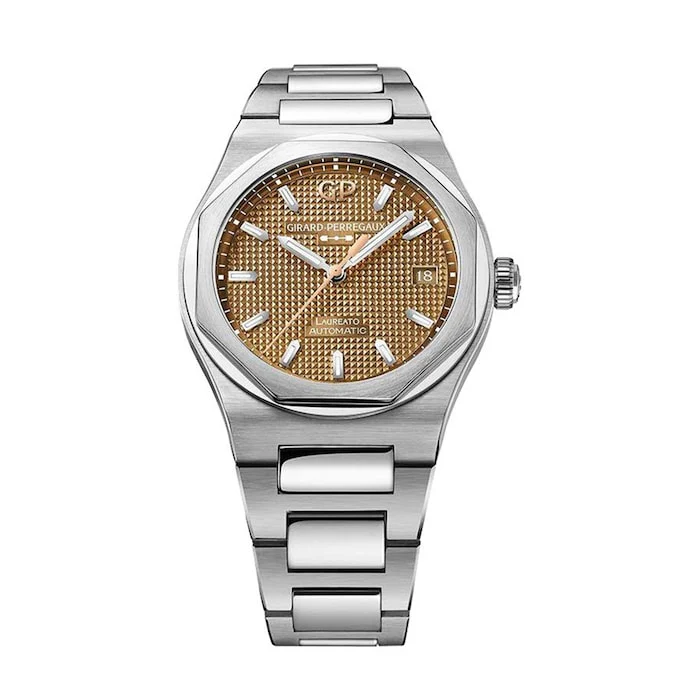 Girard Perregaux Elegance Automatic 38mm Men’s Watch with Brown Material Dial, Stainless Steel Case & Bracelet, 100m Water Resistant / 81005-11-3154-1CM