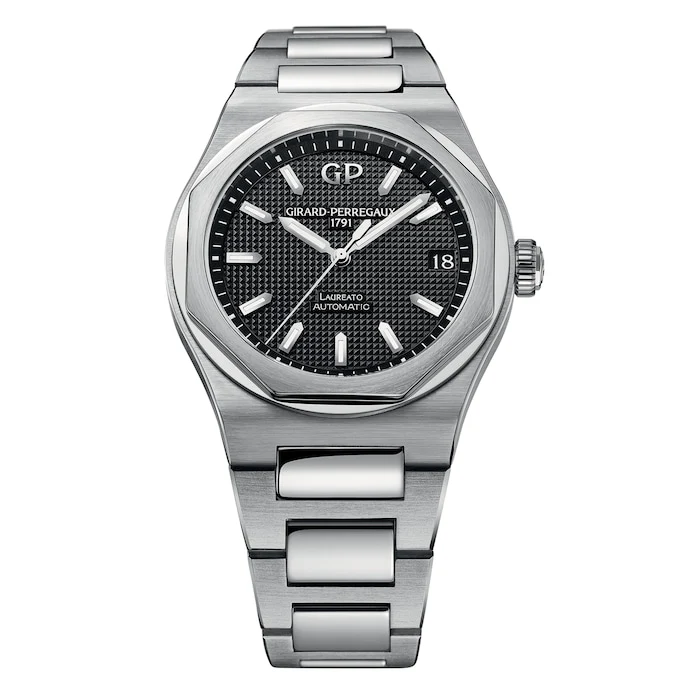 Girard Perregaux Elegance Automatic 42mm Men’s Watch with Black Material Dial, Stainless Steel Case & Bracelet, 100m Water Resistant / 81010-11-634-11A