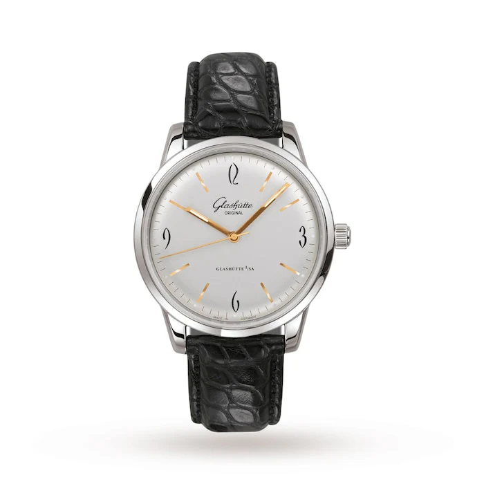 Glashutte Original Automatic 39mm Men’s Watch with Silver Material Dial, Stainless Steel Case, 30m Water Resistant / 1-39-52-01-02-04