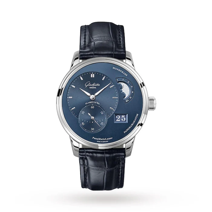 Glashutte Original Automatic 40mm Men’s Watch with Blue Material Dial, Stainless Steel Case, 50m Water Resistant / 1-90-02-46-32-35