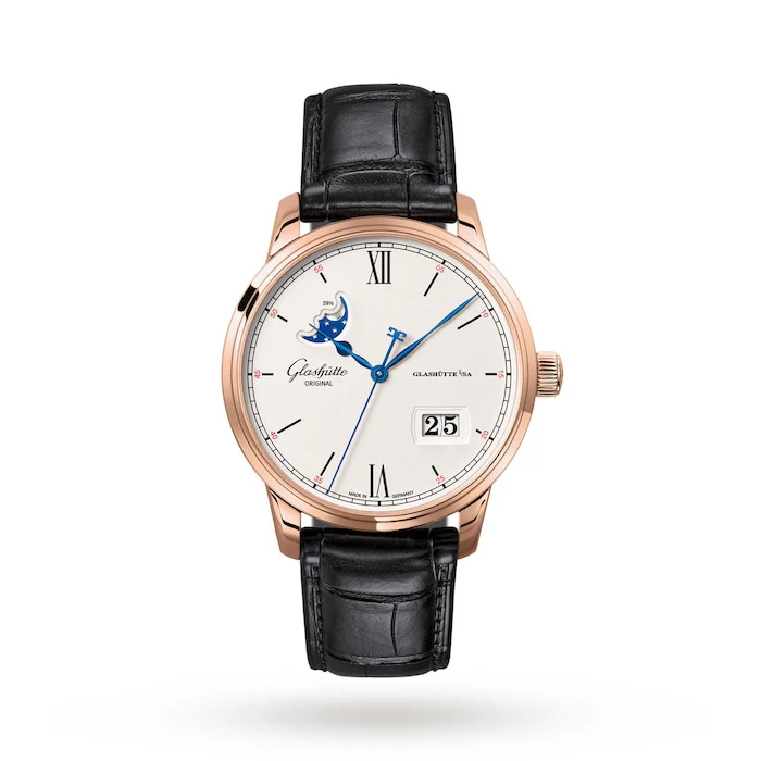 Glashutte Original Automatic 40mm Men’s Watch with Silver Material Dial, Gold Case, 50m Water Resistant / 1-36-04-02-05-30