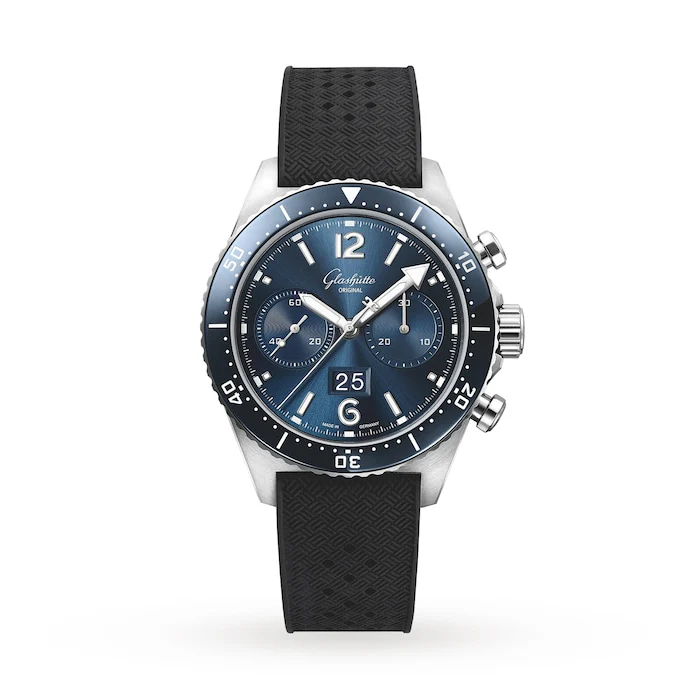 Glashutte Original Automatic Men’s Watch with Blue Material Dial, Stainless Steel Case, 300m Water Resistant / 1-37-23-02-81-33