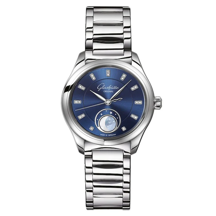 Glashutte Original Serenade Luna 32.5mm Ladies Watch Blue Luxury Watch Swiss Made 1-35-14-03-02-14
