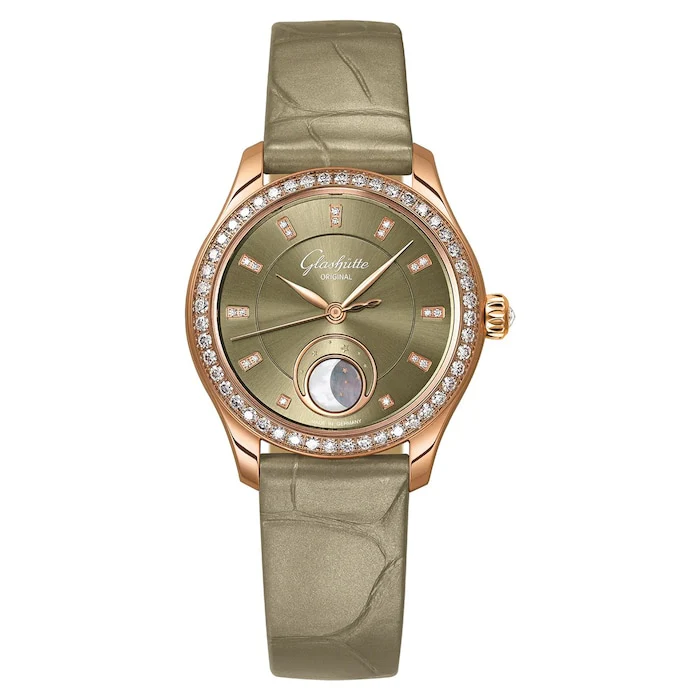 Glashutte Original Serenade Luna 32.5mm Ladies Watch Green Luxury Watch Swiss Made 1-35-14-05-15-04