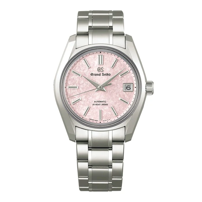 Grand Seiko Heritage Hi-Beat 38mm Men’s Watch with Pink Material Dial, Titanium Case, 100m Water Resistant / SBGH341