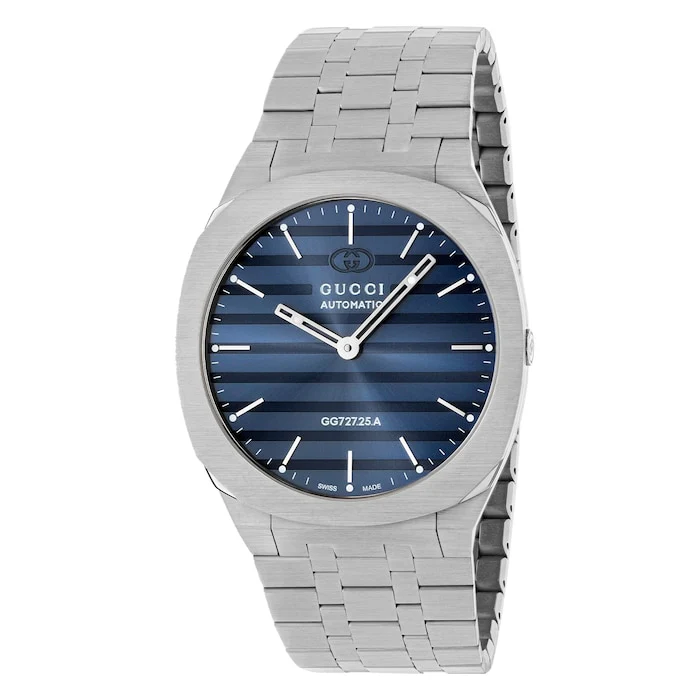 Gucci Automatic 40mm Men’s Watch with Blue Material Dial, Stainless Steel Case & Bracelet, 30m Water Resistant / YA163321