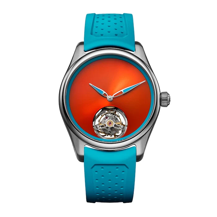 H. Moser & Cie Automatic 40mm Men’s Watch with Orange Material Dial, Stainless Steel Case, 120m Water Resistant / 3805-1200