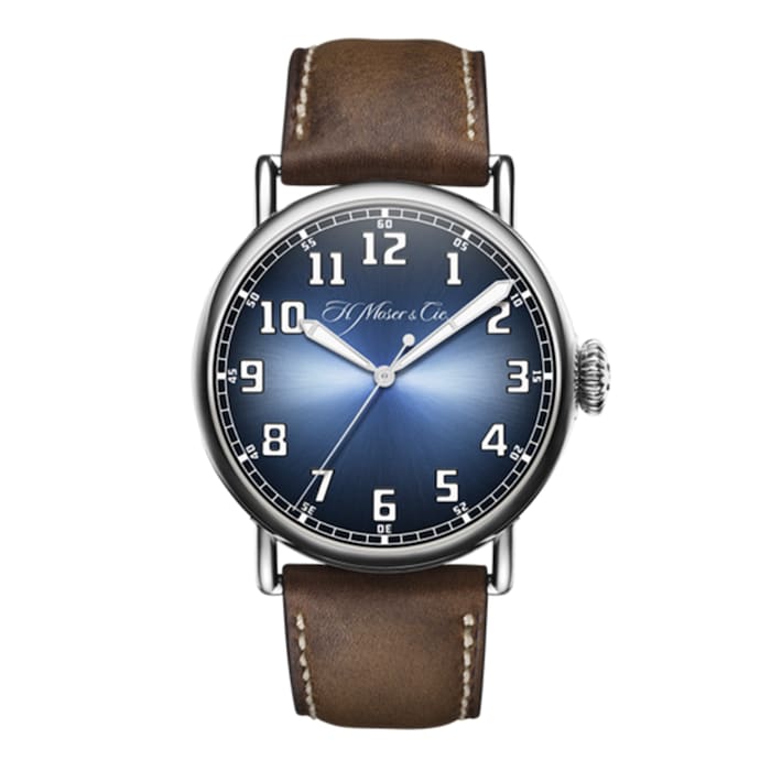 H. Moser & Cie Heritage Automatic 42mm Men’s Watch with Blue Material Dial, Stainless Steel Case, 30m Water Resistant / 8200-1201