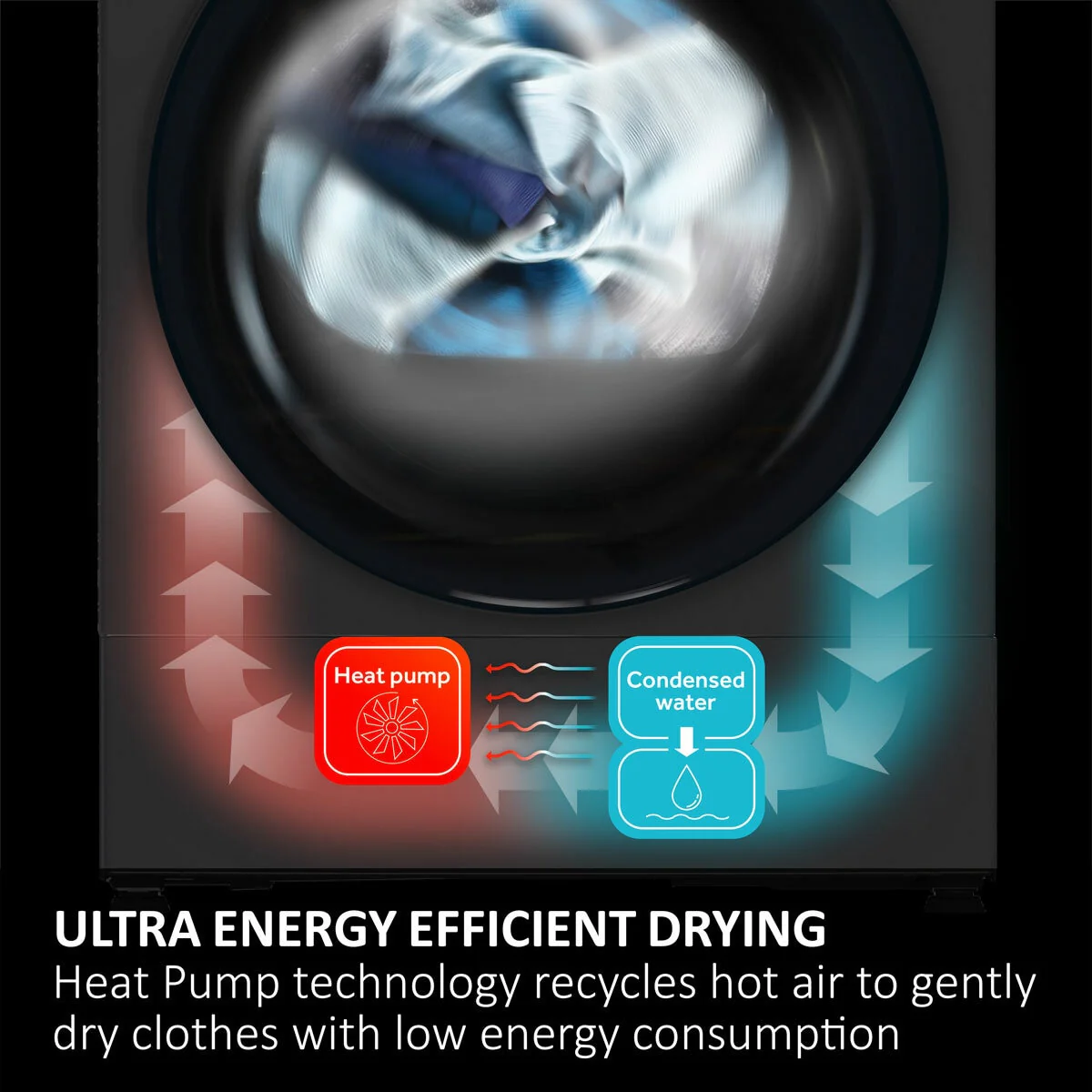 Haier, HD100-C367U1-UK, 10kg Heat Pump Tumble Dryer, A++ Rated in White - Image 4