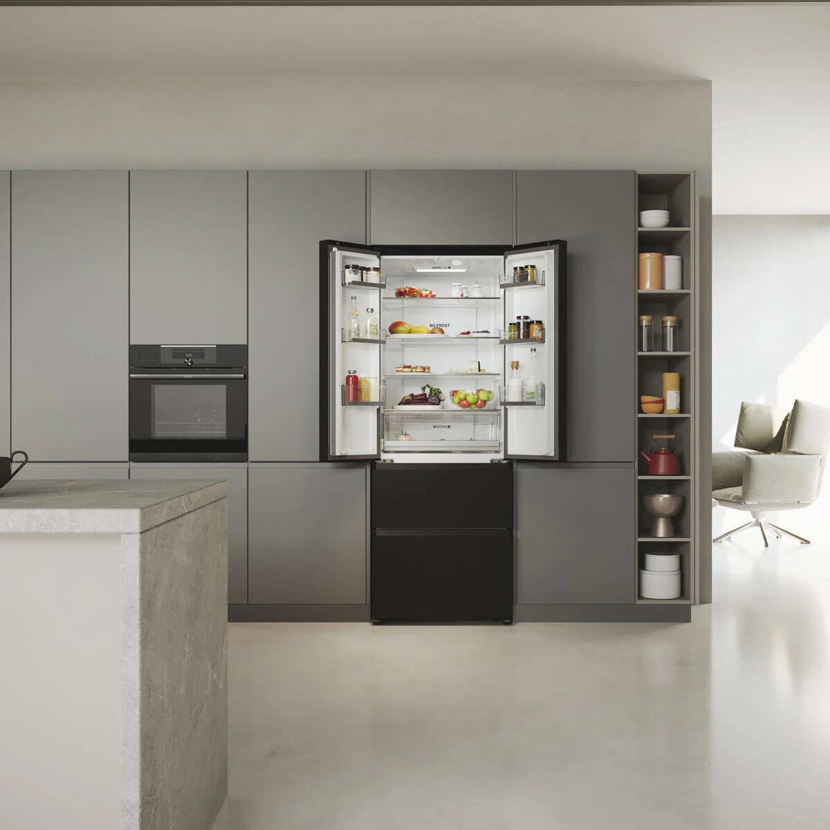 Haier Series 5 HFR5719ENPB, Multidoor Fridge Freezer, E Rated in Black - Image 7