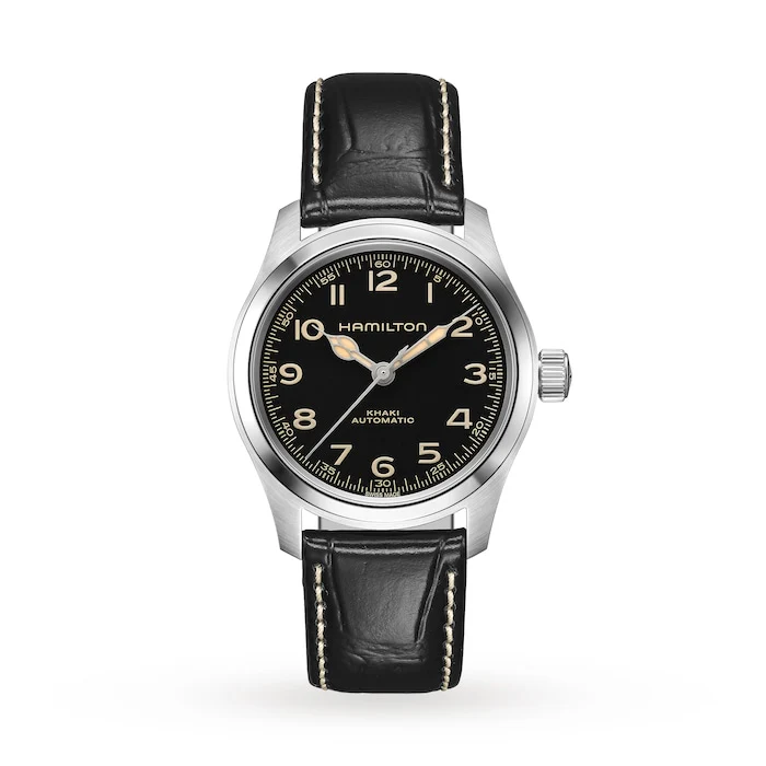 Hamilton Automatic 38mm Men’s Watch with Black Material Dial, Stainless Steel Case, 100m Water Resistant / H70405730