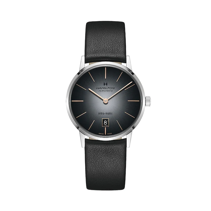 Hamilton Automatic 38mm Men’s Watch with Black Material Dial, Stainless Steel Case, 50m Water Resistant / H38455781