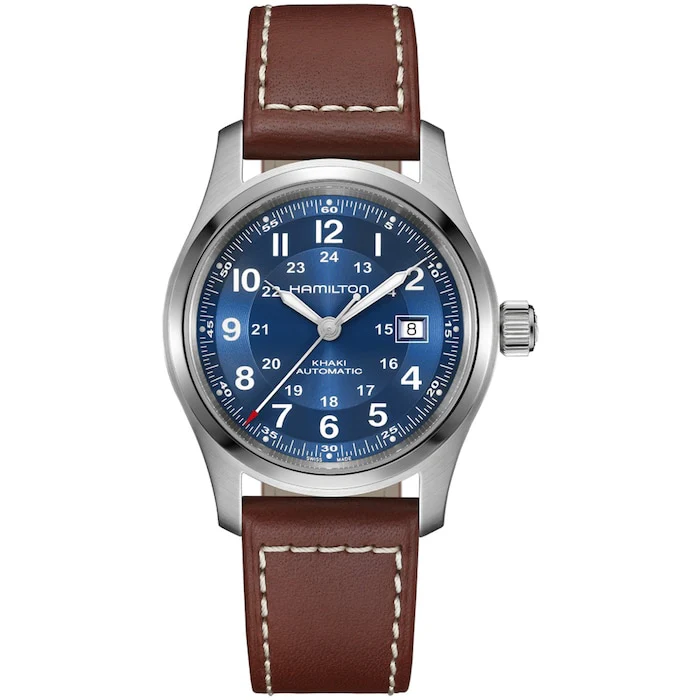 Hamilton Heritage Automatic 42mm Men’s Watch with Blue Material Dial, Stainless Steel Case, 100m Water Resistant / H70605540