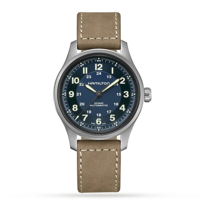 Hamilton Heritage Automatic 42mm Men’s Watch with Blue Material Dial, Titanium Case, 100m Water Resistant / H70545540